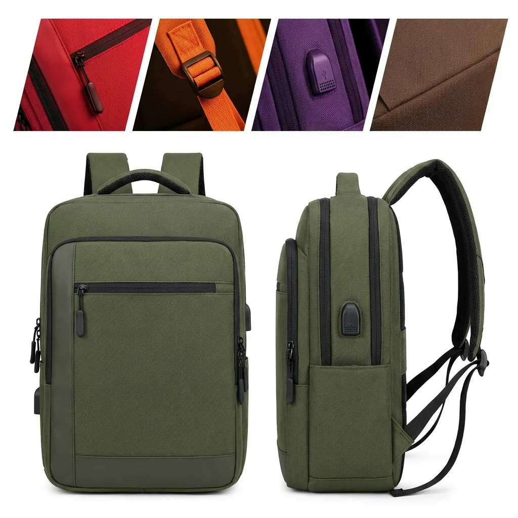 The Scholar's Tech Vault: Durable Oxford Backpack with Detachable Organizers