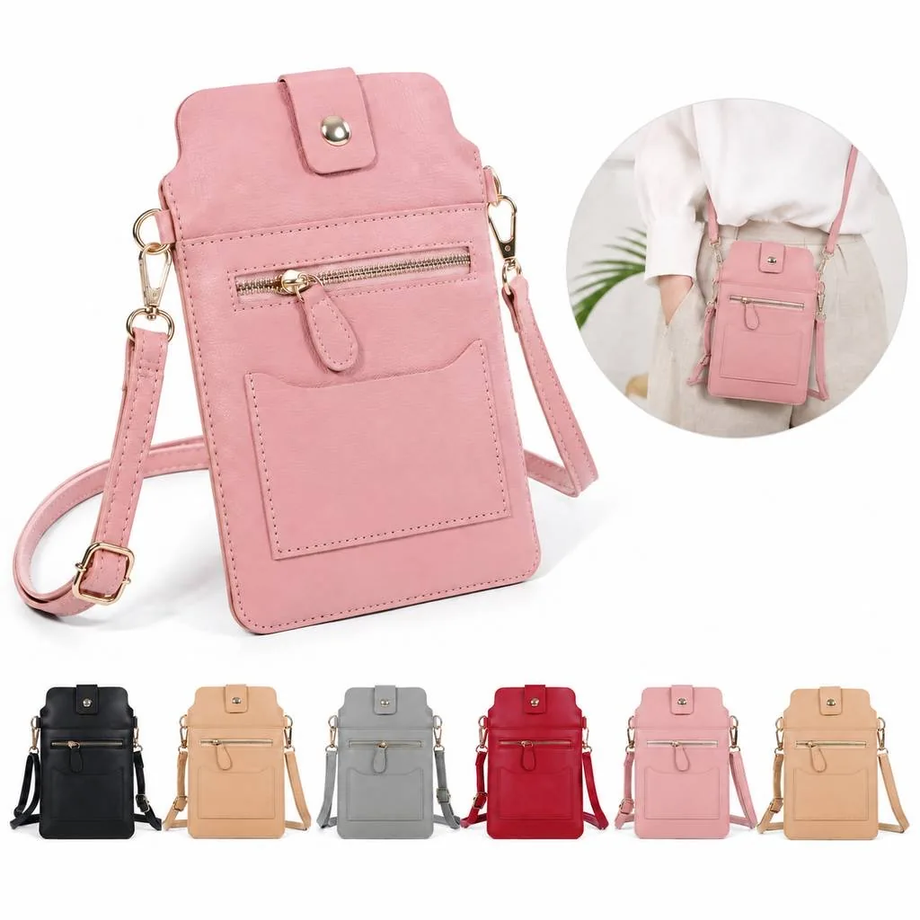 Compact Slim Phone Pouch with Crossbody Strap 2
