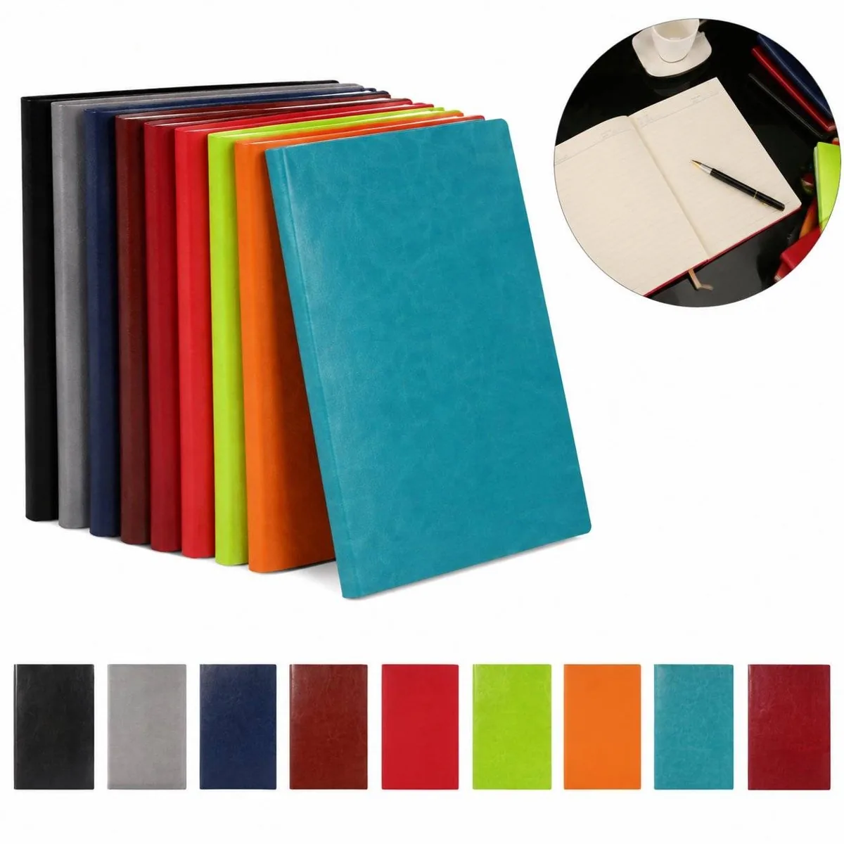 A5 Soft Leather Journal Notebook with Elastic Closure 2