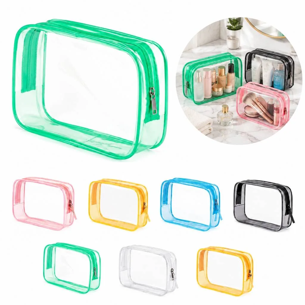 Transparent PVC Travel Cosmetic Pouch with Zipper 2