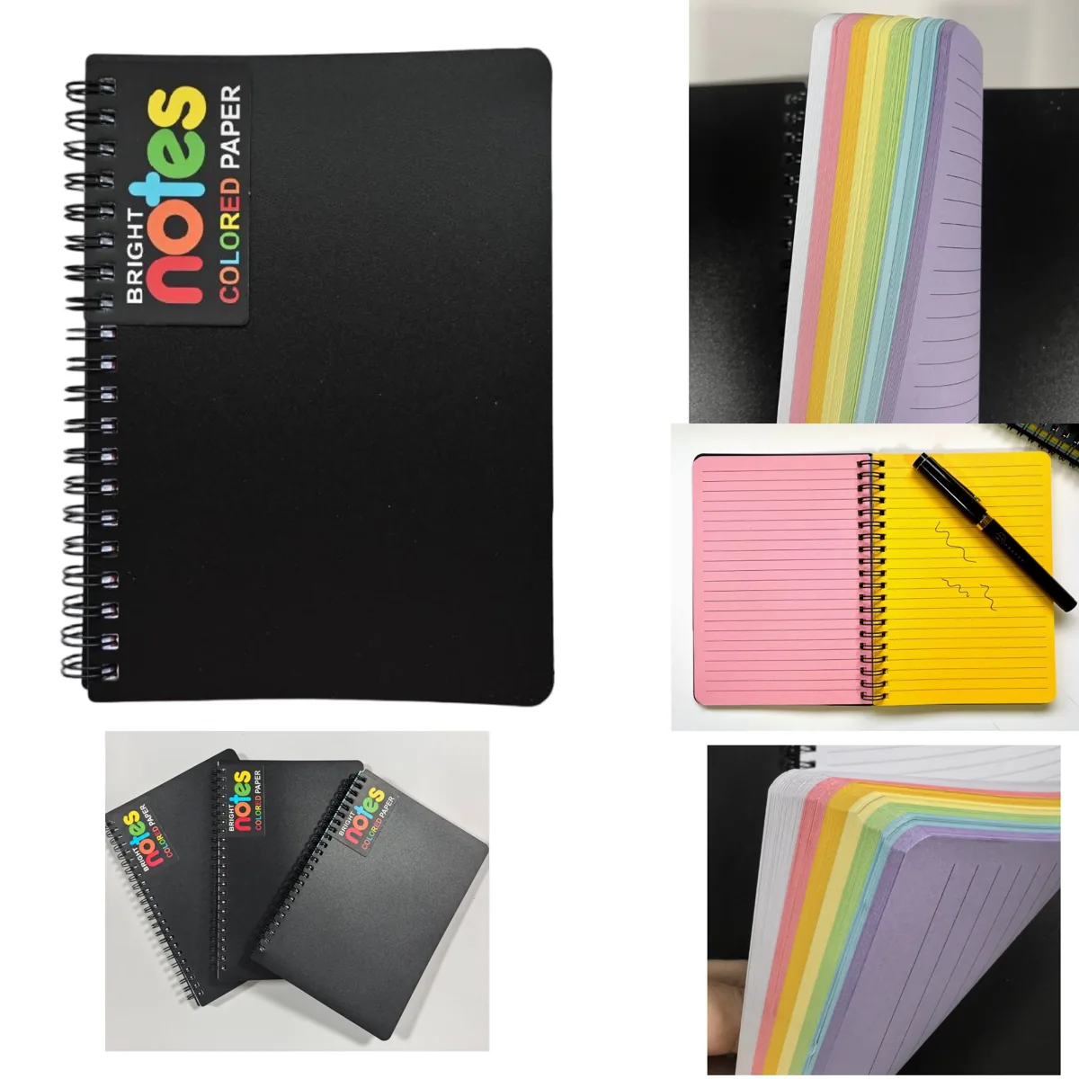 Personalized Rainbow Spiral Notebook for Note Taking and 2