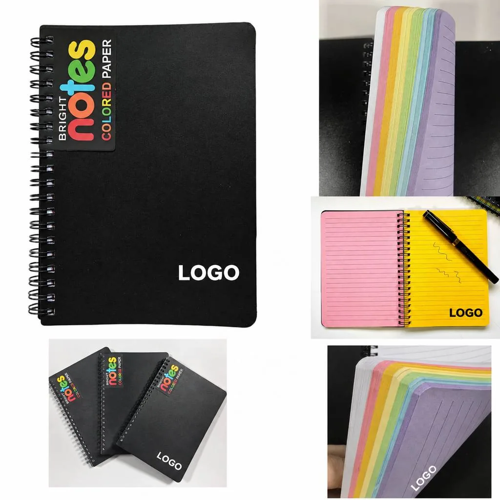 Personalized Rainbow Spiral Notebook for Note Taking and