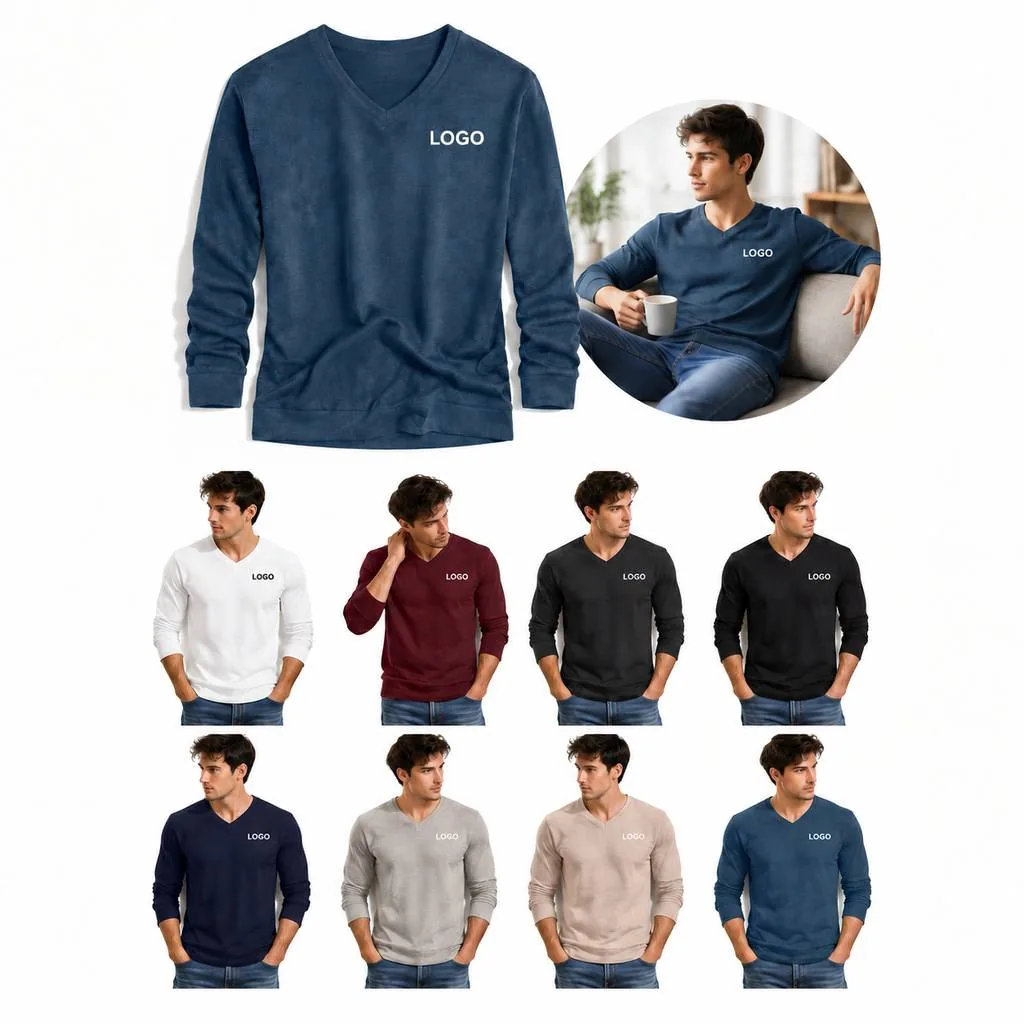 Men's Classic V-Neck Knit Pullover Sweater