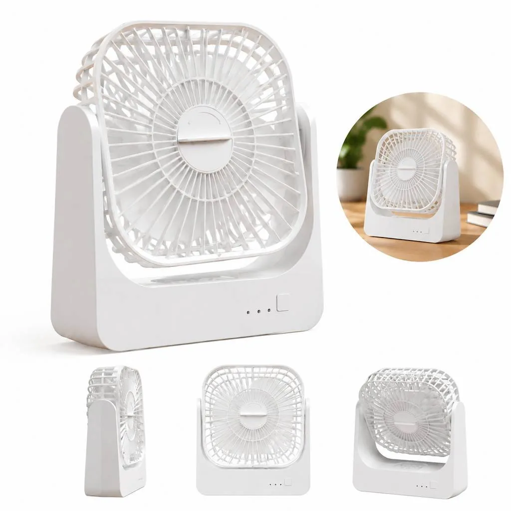 2-in-1 Rechargeable Hanging Desk Fan with Quiet Motor 2