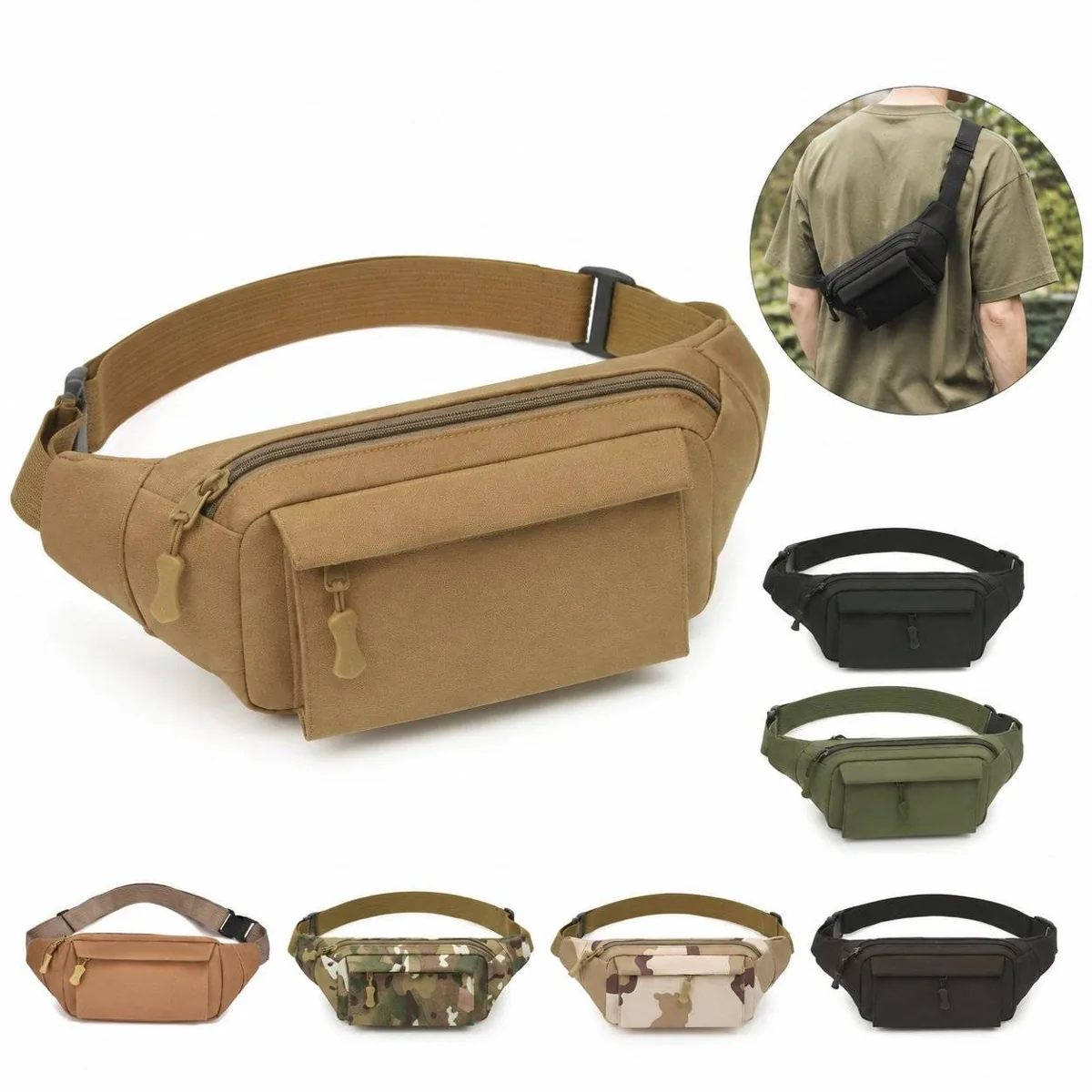 Water-Resistant Quick-Release Waist Bag for Travel and 2