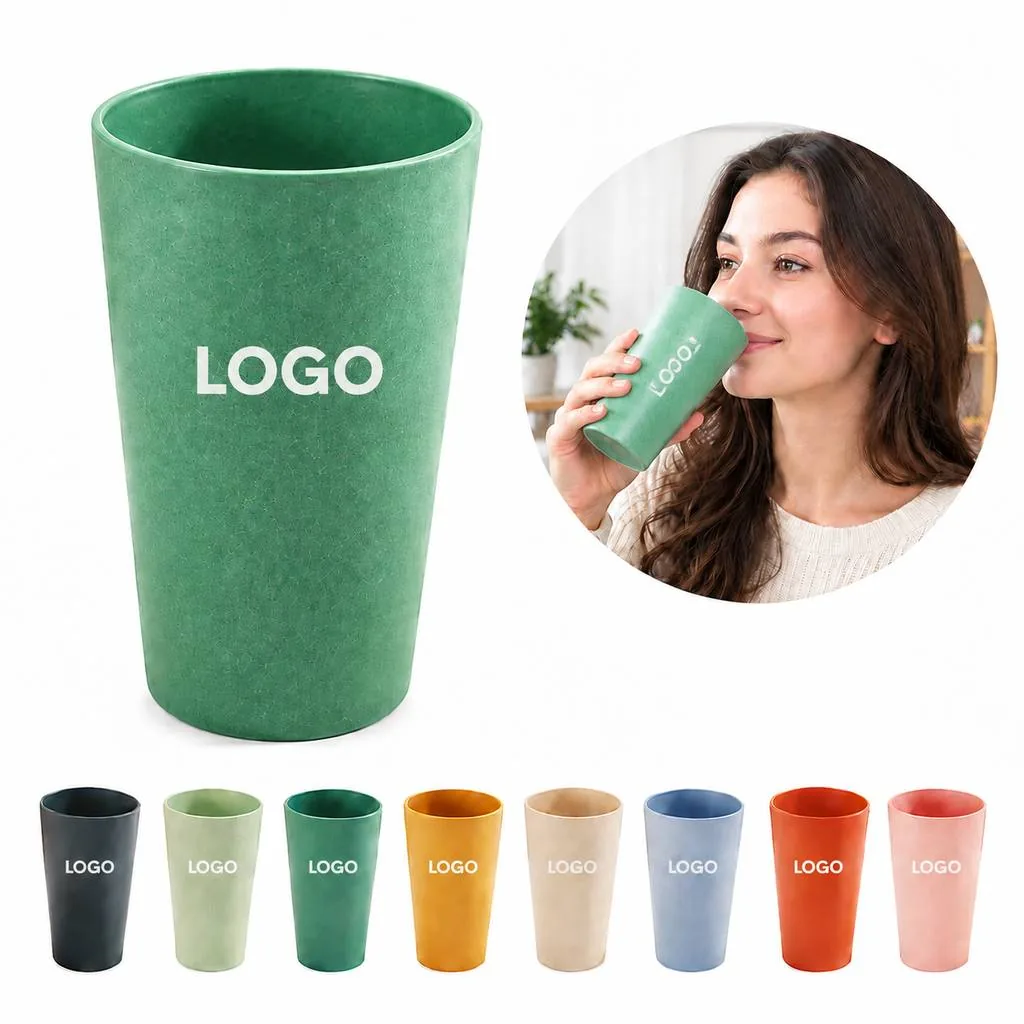 Large Biodegradable Wheat Straw Drinking Cup for Cold Drinks