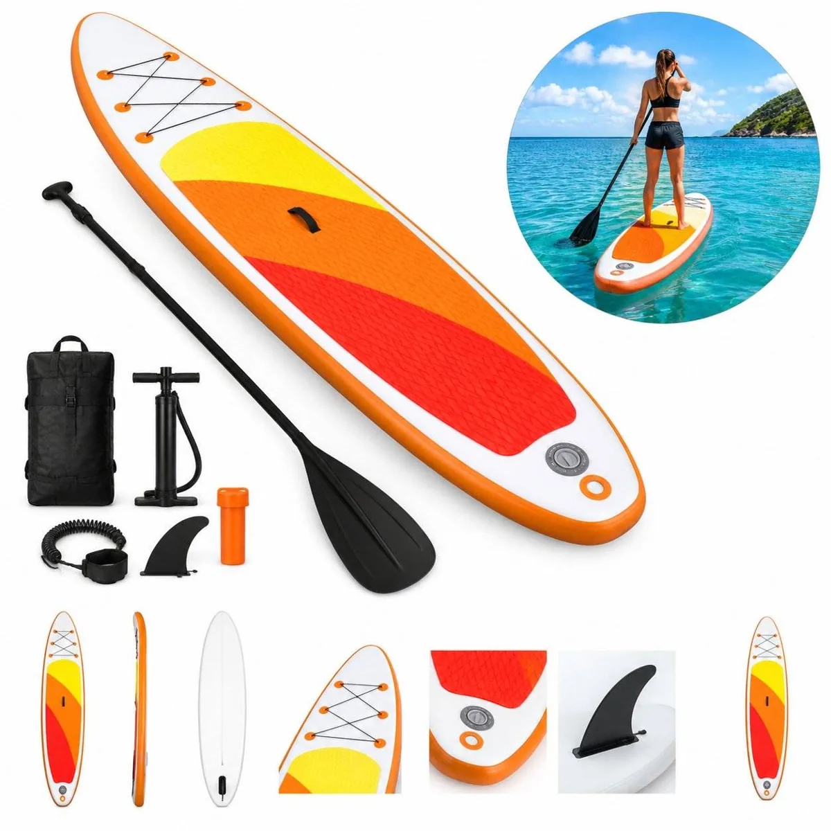 Portable Inflatable Stand Up Paddleboard with Carry Bag 2