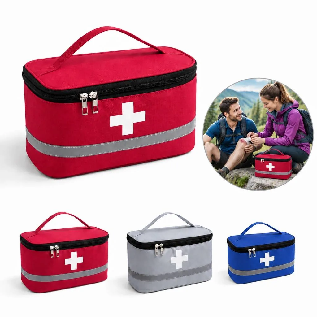 Compact Travel Medicine Organizer with Dividers 2