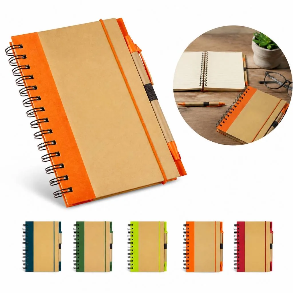 Spiral Notebook with Attached Pen for Note Taking 2