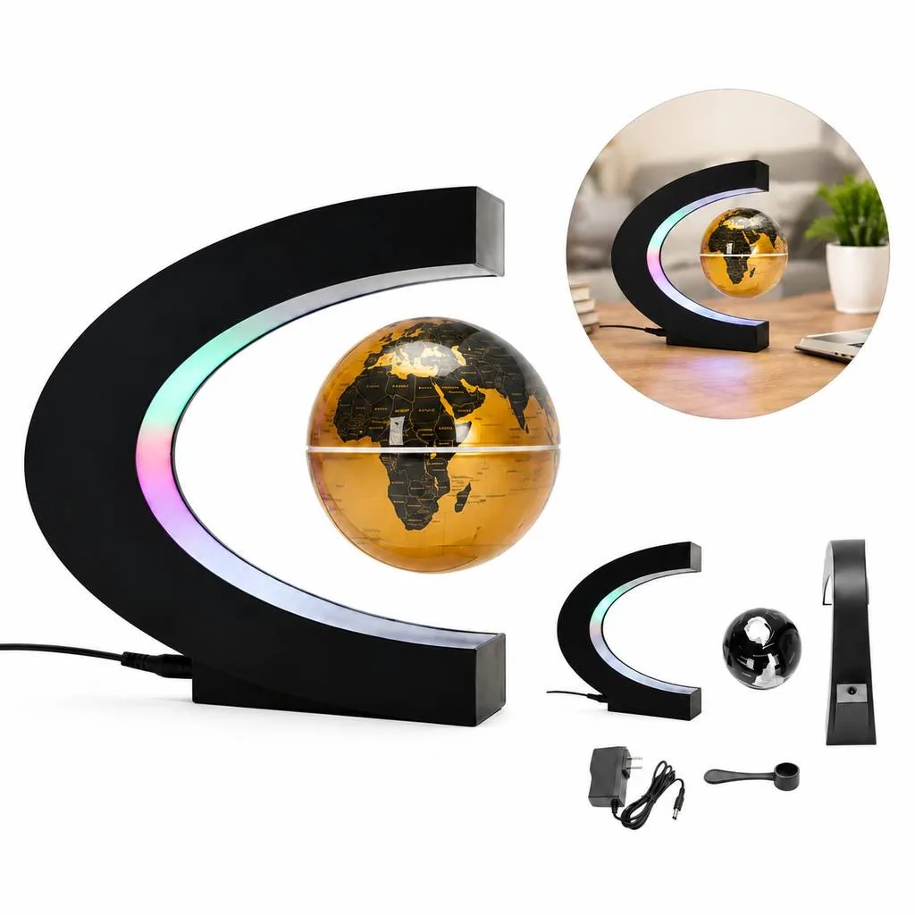 Magnetic Levitating LED World Globe Desk Decor 2