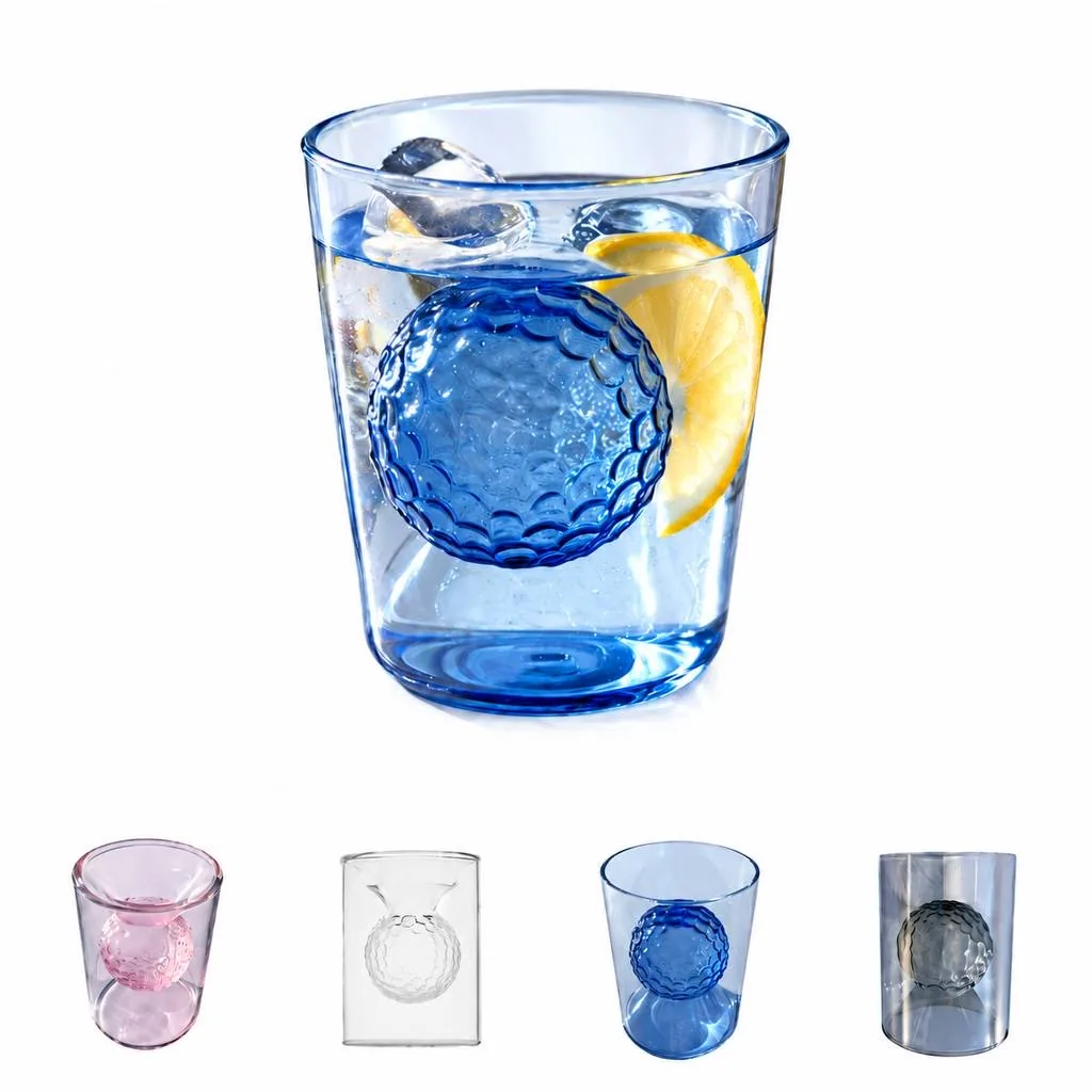 Engraved Golf Motif Clear Wine Glass 2