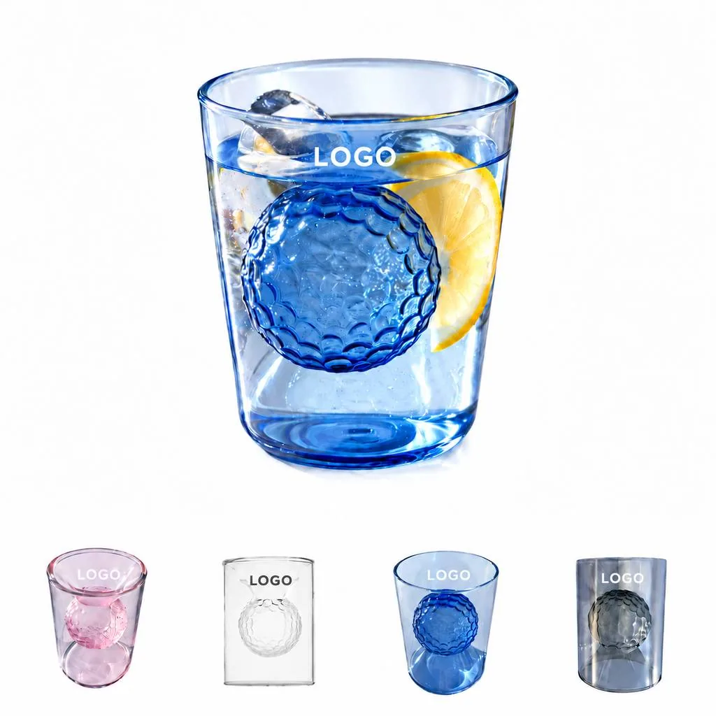 Engraved Golf Motif Clear Wine Glass