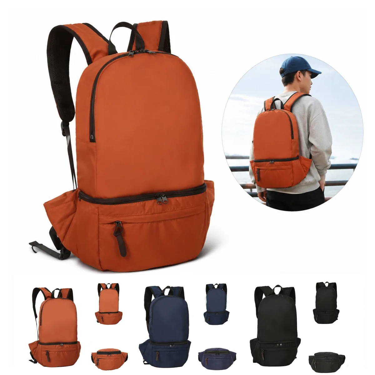 Foldable Water-Resistant Travel Backpack Compact 2