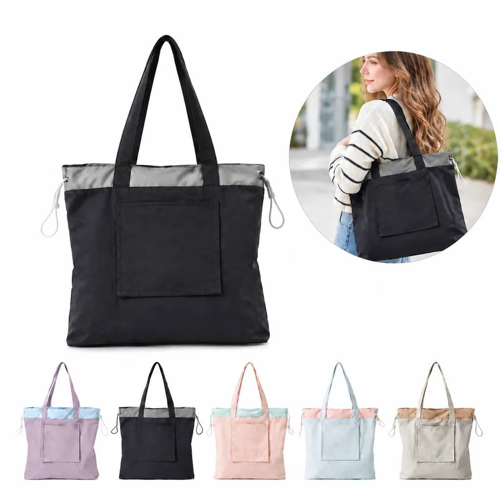 Collapsible Water-Resistant Nylon Tote with Pouch 2