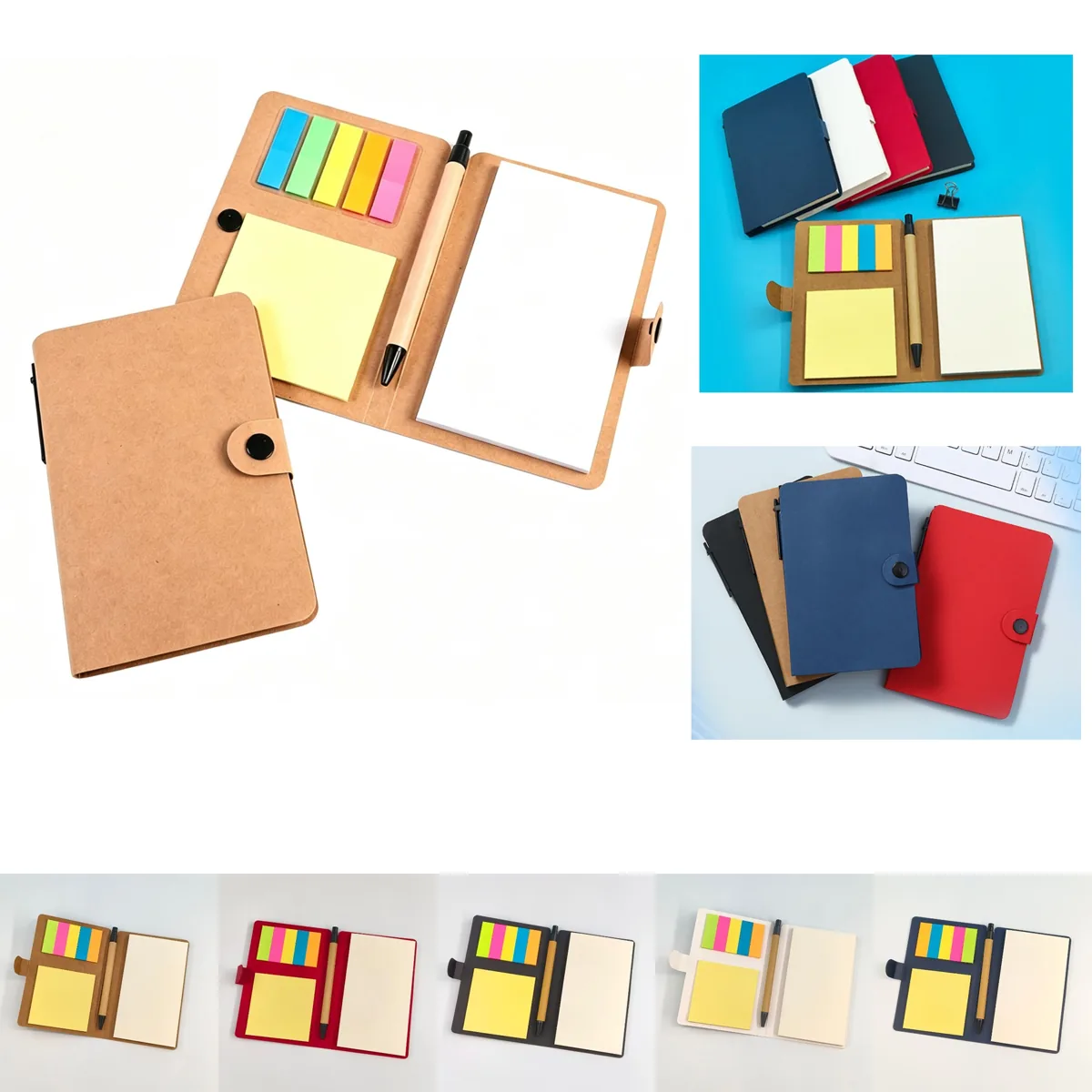 Premium Leather Adhesive Note Set with Cover 2