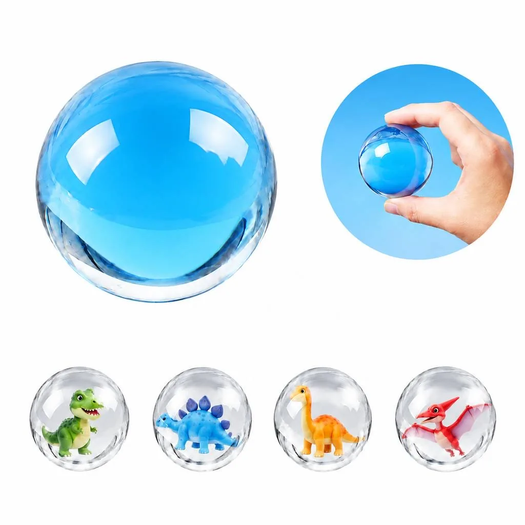 Clear Rubber Bouncy Ball with 3D Cartoon Inside 2