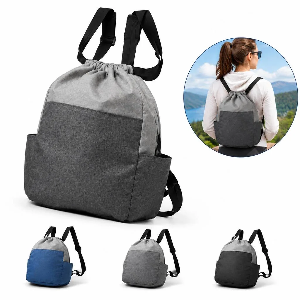 Polyester Drawstring Closure Tote for Daily Use 2