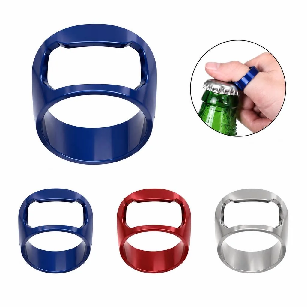 Adjustable Stainless Steel Bottle Opener Ring for Finger 2