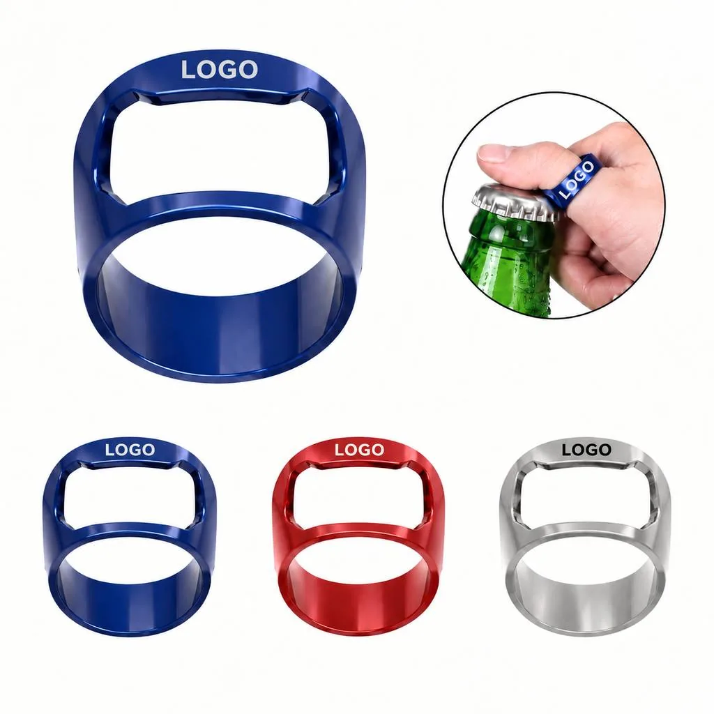 Adjustable Stainless Steel Bottle Opener Ring for Finger