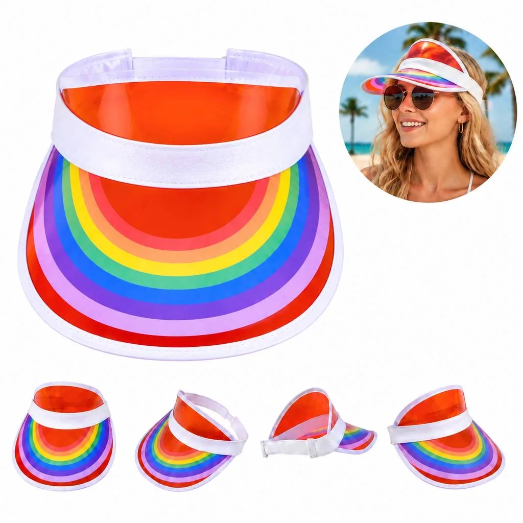 Adjustable Transparent PVC Face Sun Visor UV Blocking 2