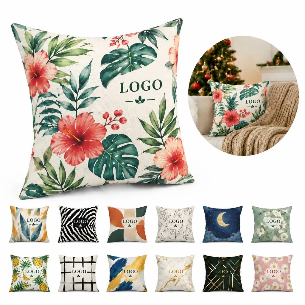 Custom Full Color Breathable Linen Pillowcase