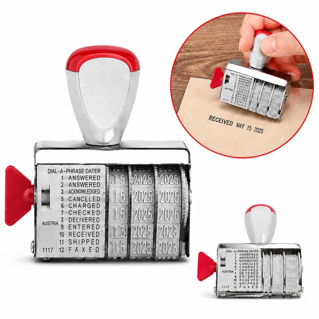 12-Message Date Stamp with Adjustable Band for Office 2