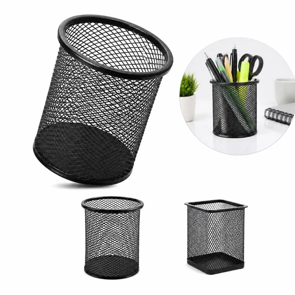 Round Metal Pen Holder for Desk Organization 2