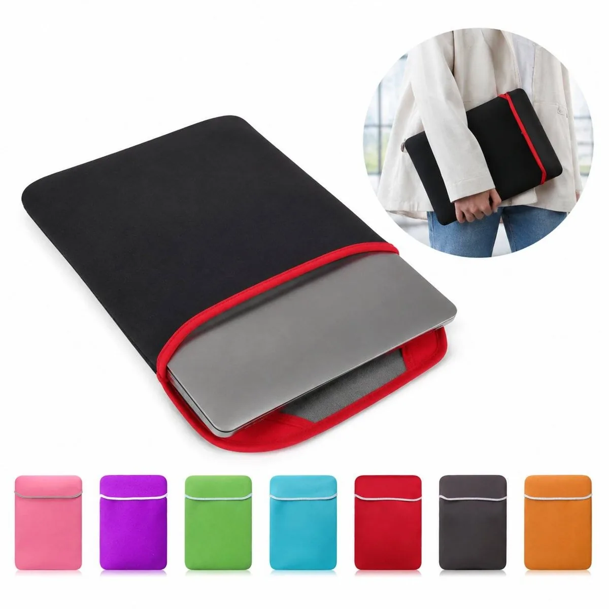 Lightweight Neoprene Protective Laptop Case with Zipper 2