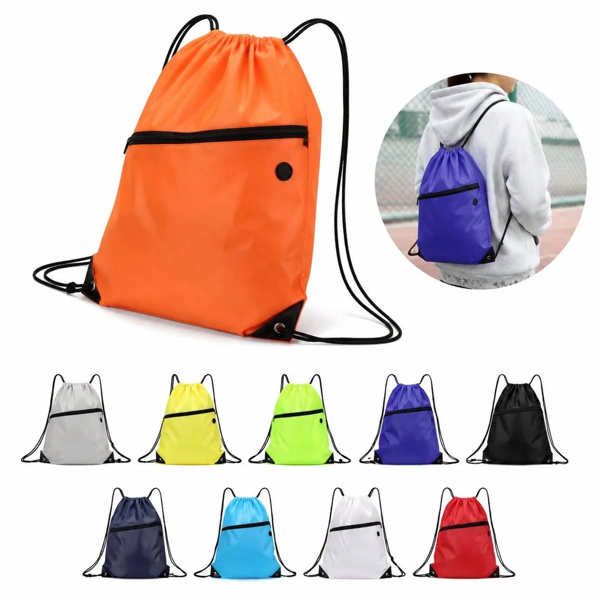 Compact Water-Resistant Nylon Cinch Sack for Outdoor Sports 2