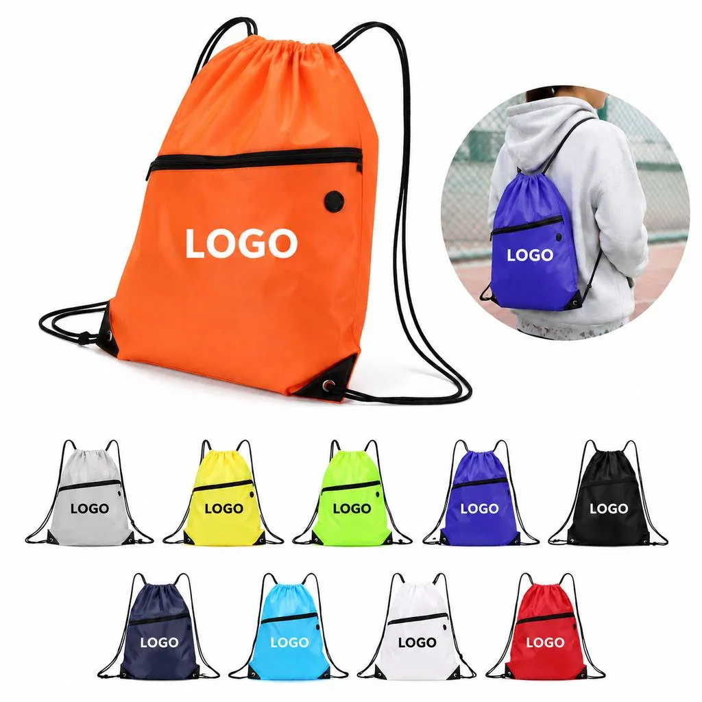 Compact Water-Resistant Nylon Cinch Sack for Outdoor Sports