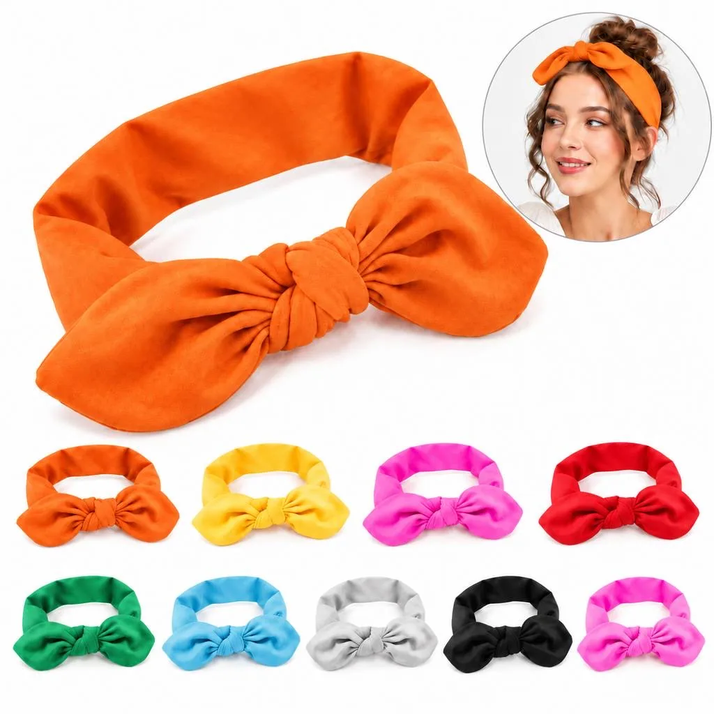 Soft Stretchy Vintage Bow Knot Headband for Women 2