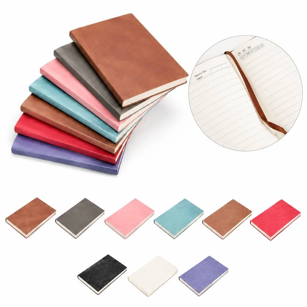 Genuine Leather Business Notebook with Elastic Closure 2