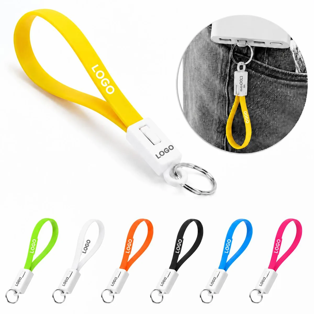 USB-C Fast Charging Lanyard Keychain Cable Portable