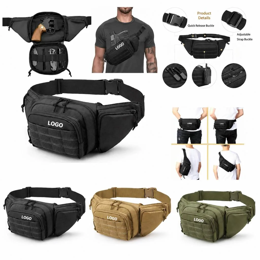 Water-Resistant Tactical Waist Bag for Outdoor Gear
