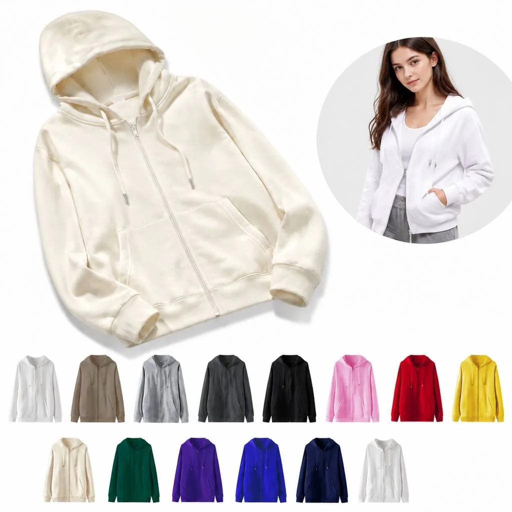 Unisex Full-Zip Hooded Cardigan Casual Layering 2