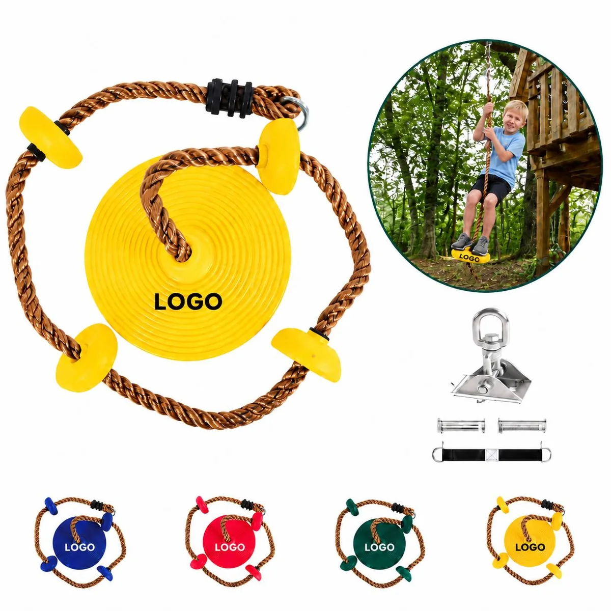 Outdoor Tree Swing with Sturdy Platform Seat