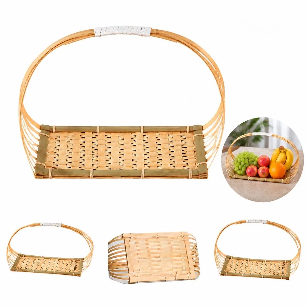 Mini Natural Bamboo Woven Storage Basket for Small Items 2