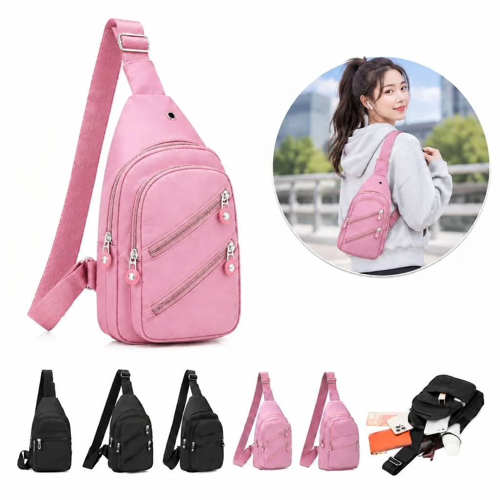 Compact Nylon Sling Backpack for Daily Commuting 2