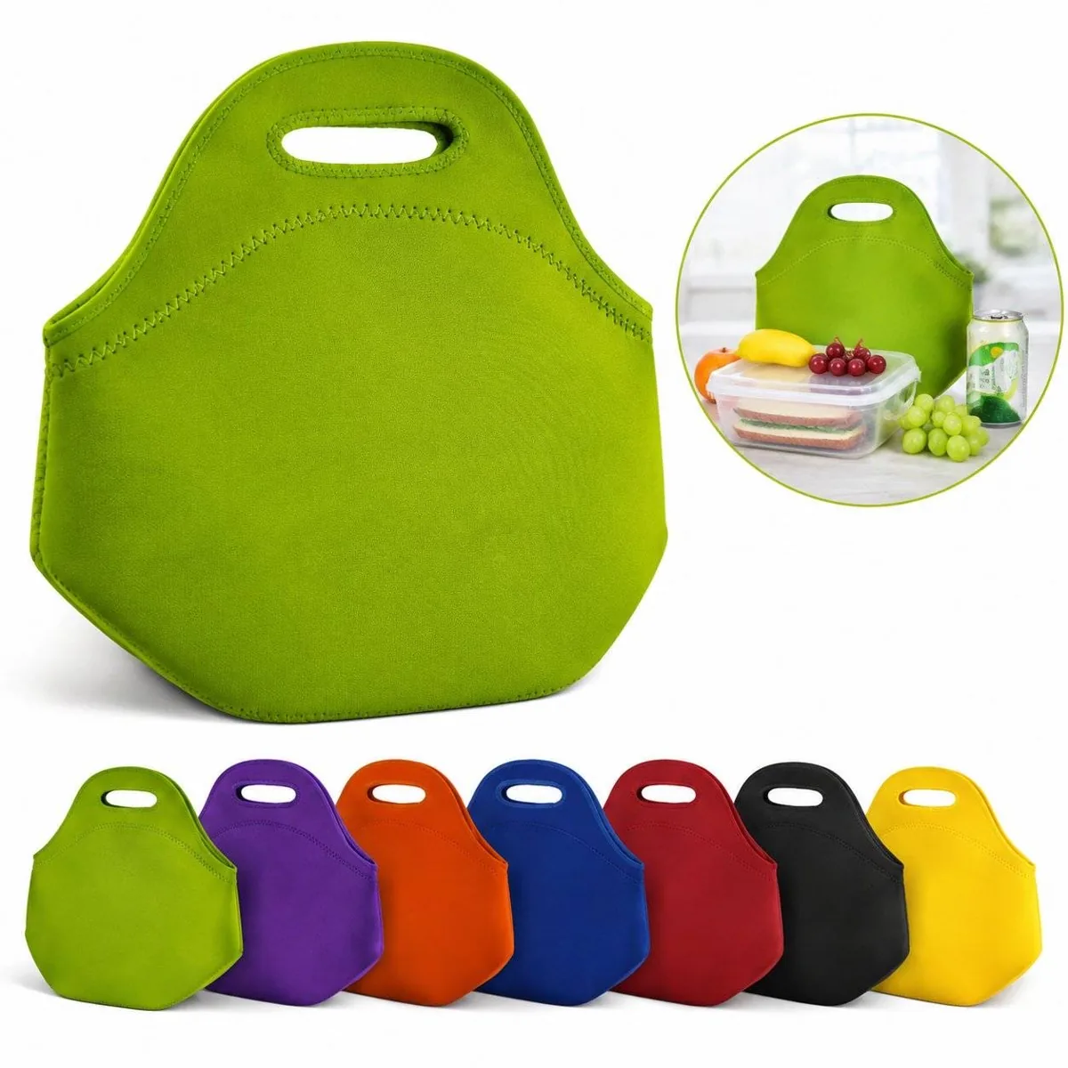 Insulated Neoprene Lunch Bag Keeps Food Fresh 2
