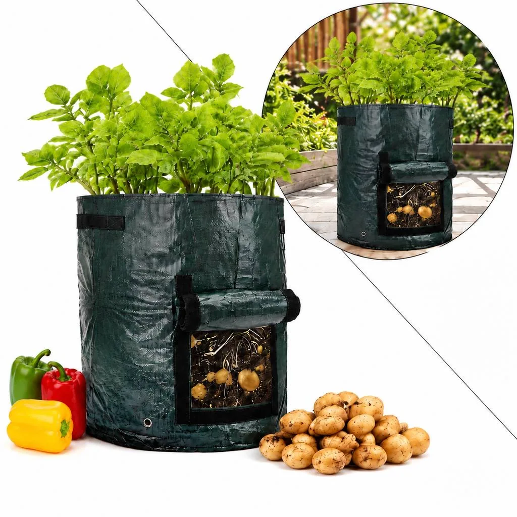 Fabric Potato Grow Bag with Side Viewing Window 2