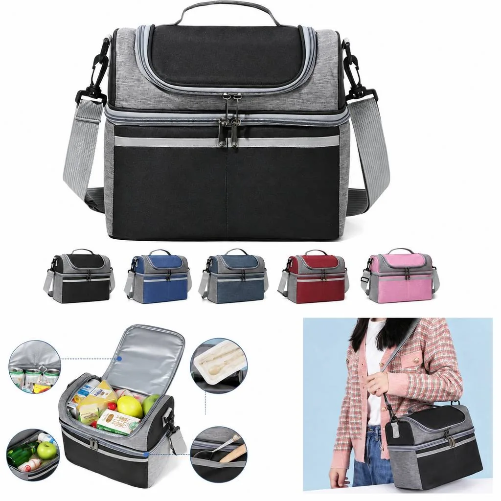 Thermal Oxford Cloth Lunch Tote with Zipper 2