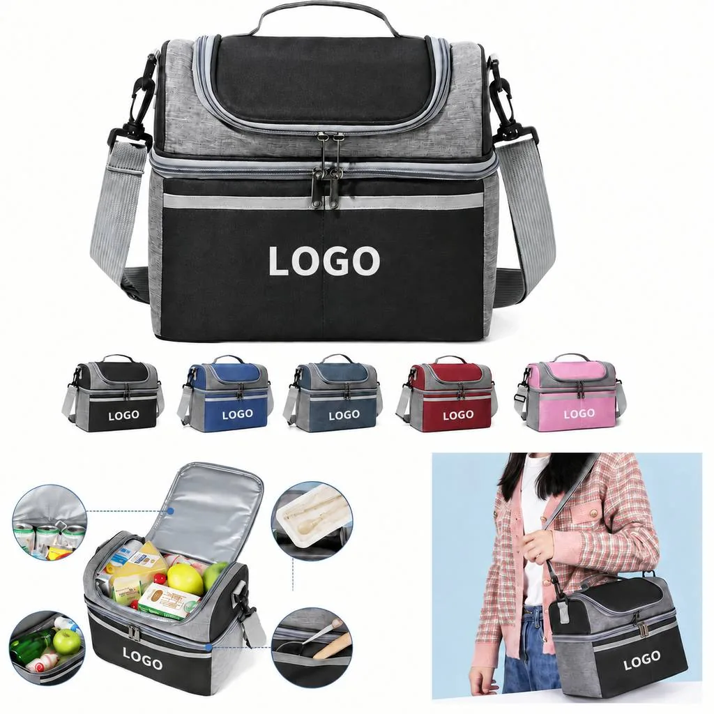Thermal Oxford Cloth Lunch Tote with Zipper