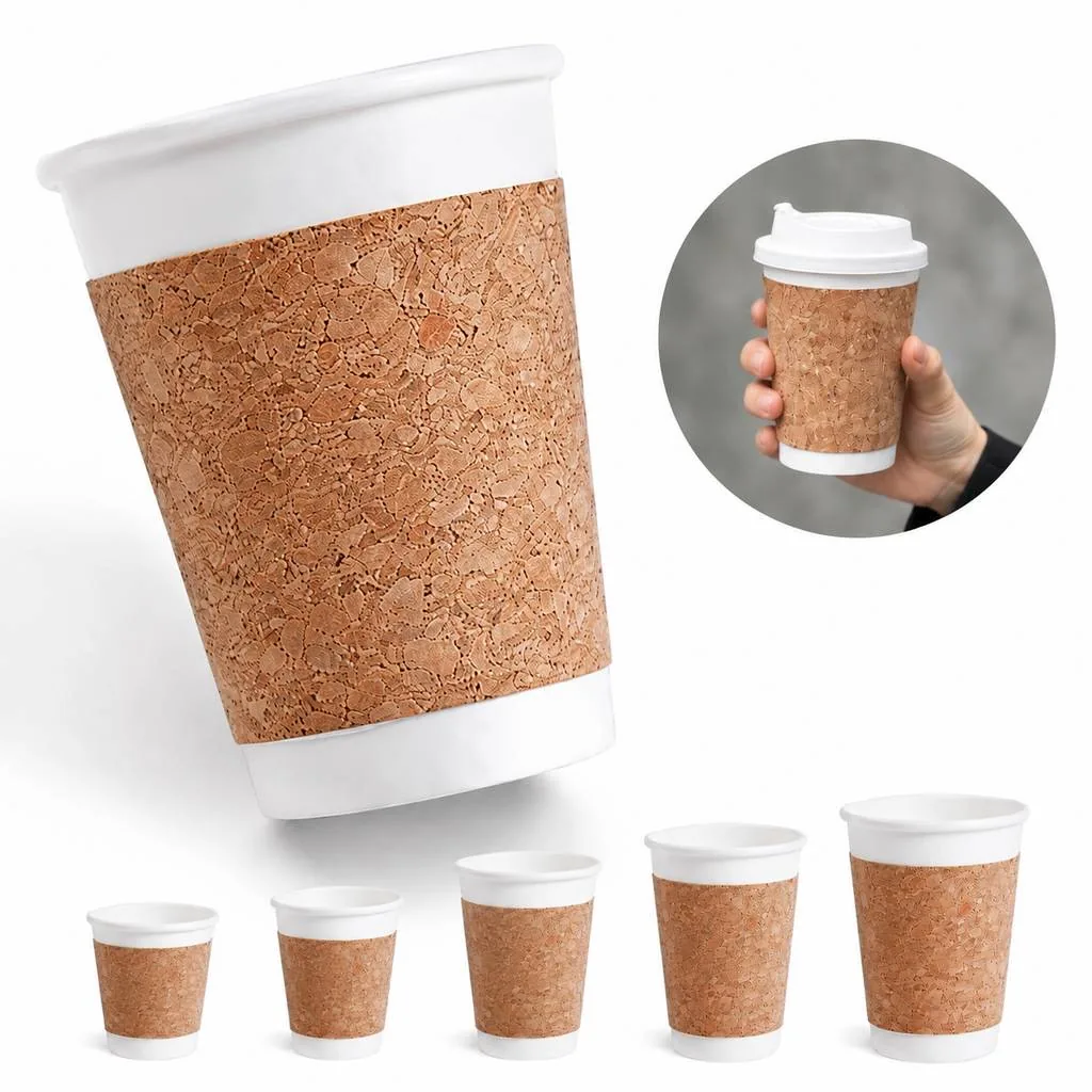 Eco-Friendly Compostable Cups with Natural Cork Sleeve 2