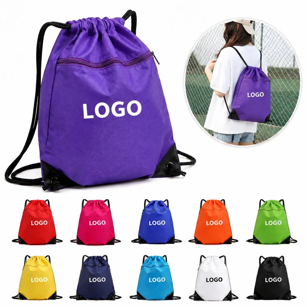 Water-Resistant Drawstring Backpack for Commuting and Gym