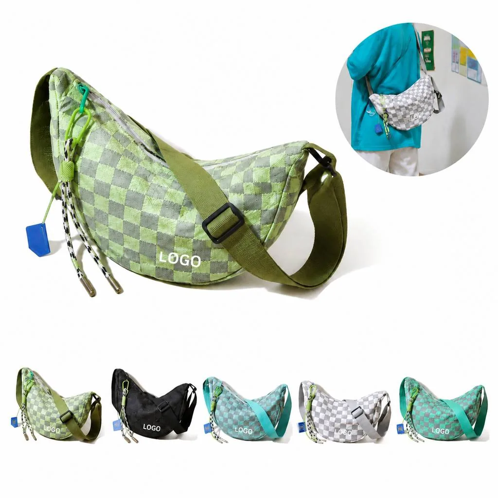 Retro Checkered Waist Pack Adjustable Strap