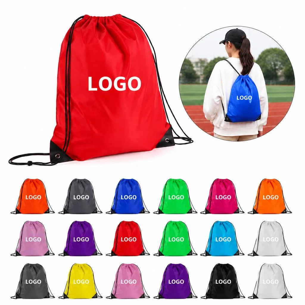 Water-Resistant Drawstring Bag with Adjustable Straps for