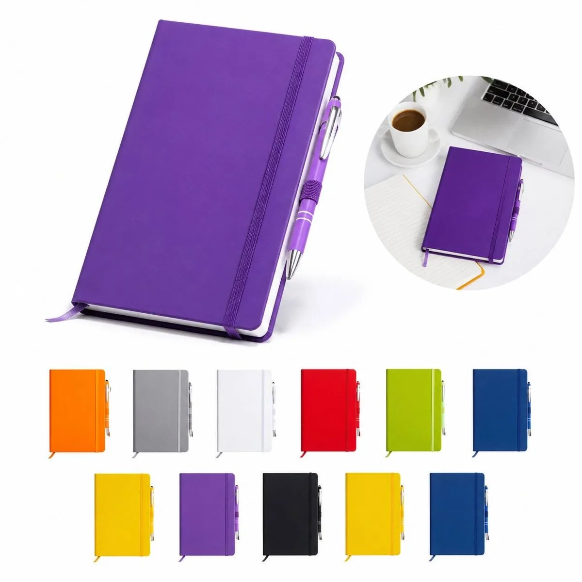 A5 Leather-Look Notebook and Pen Set 2