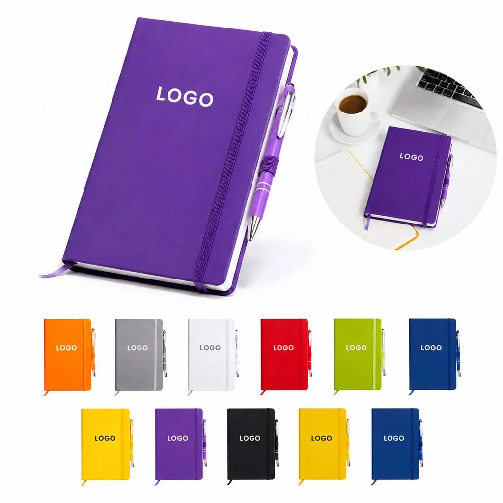 A5 Leather-Look Notebook and Pen Set