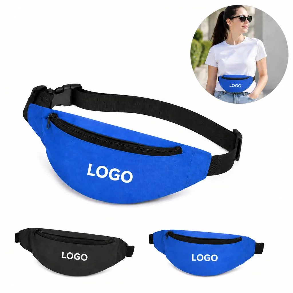 Compact Water-Resistant Waist Pack with Zippered Pockets