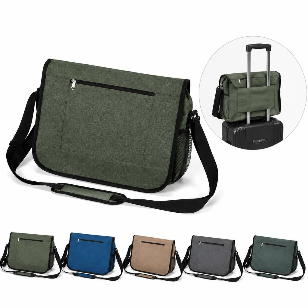 Water-Resistant Canvas Crossbody Messenger Bag for Travel 2